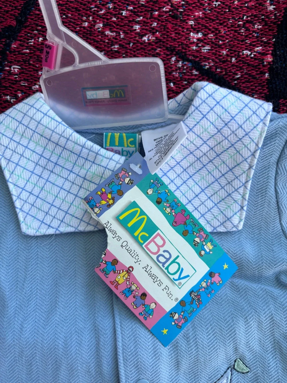 VINTAGE NWT MCBABY BLUE SAILBOAT FISH NAUTICAL TWO PIECE OUTFIT SIZE 3/6 MONTHS